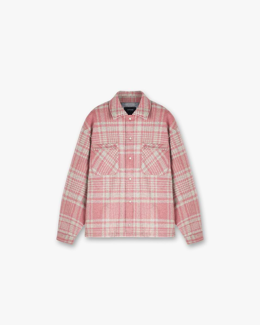 Quilted Flannel Shirt - Pink Grey Check